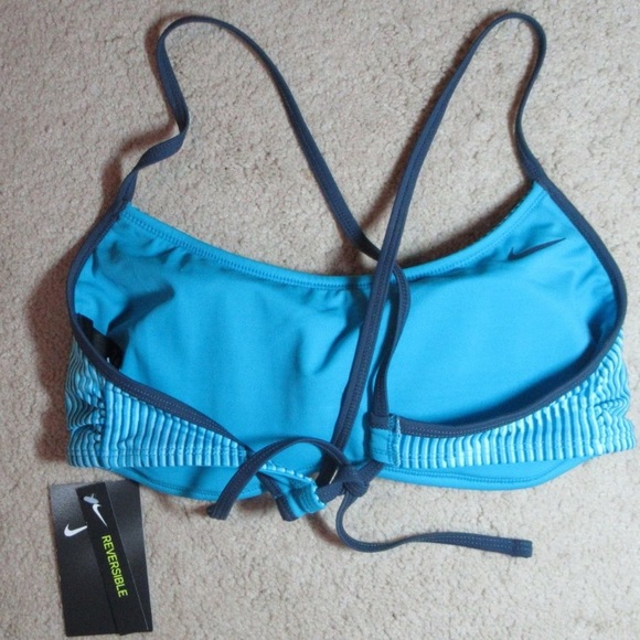 Relist 7/8❌Nike REVERSIBLE bikini top solid & pattern size M XL - Picture 5 of 12